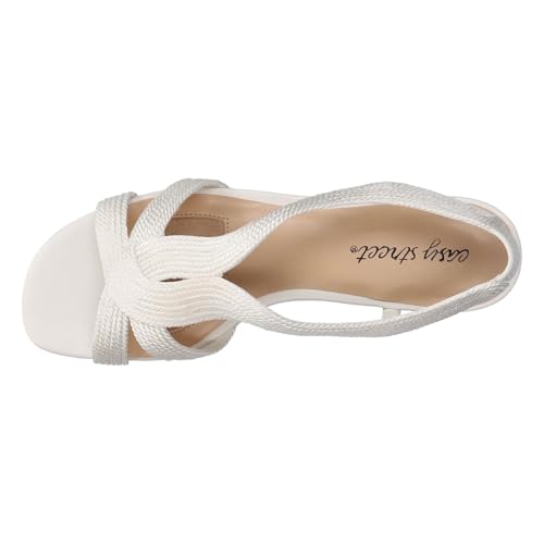 Easy Street Women's Comfortable Festival Shoes White Woven/Medium 9 Suitable for Casual Wearing Featuring Comfort and St